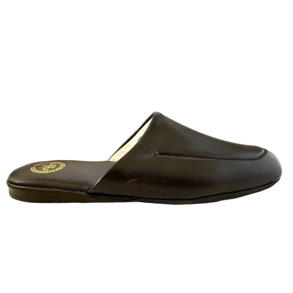 L.B. Evans 1804 Duke Black Slip On Padded Leather Slippers Men’s Size 10.5M